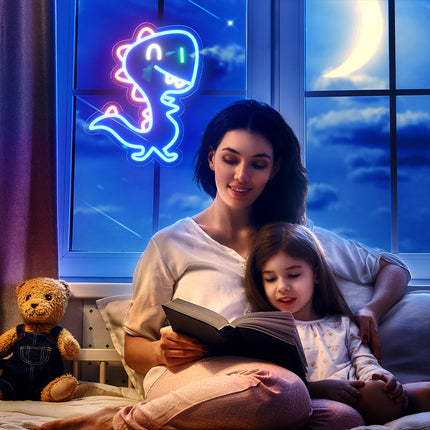 Neonowa lampka LED dinozaur na ścianę