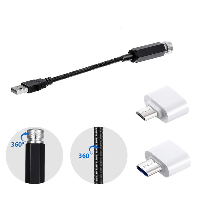 Zielony projektor gwiazd LED na USB