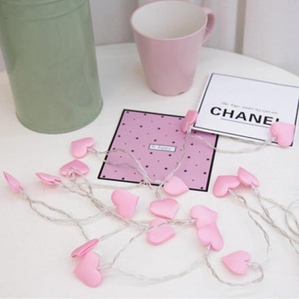 Girlanda świetlna LED różowe serca do pokoju