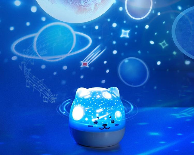 Lampka nocna projektor miś z muzyką