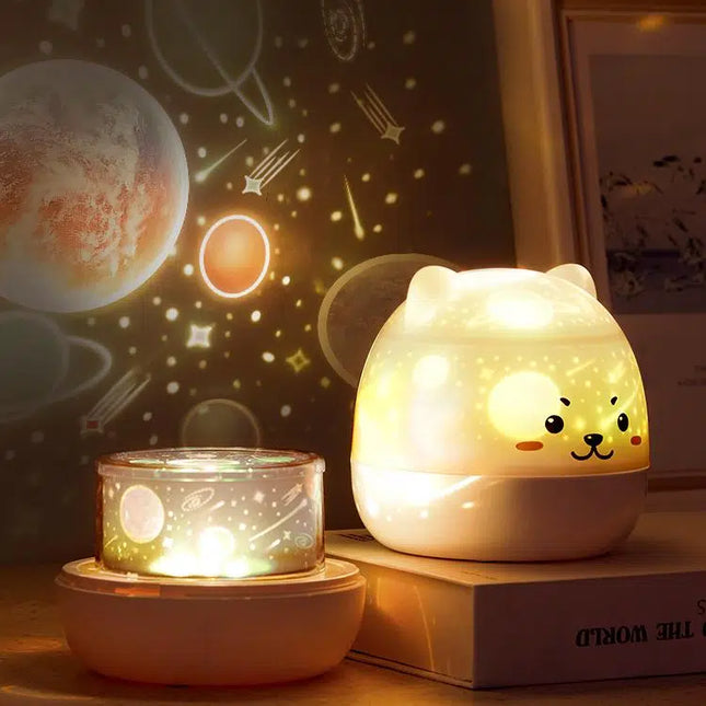 Lampka nocna projektor miś z muzyką