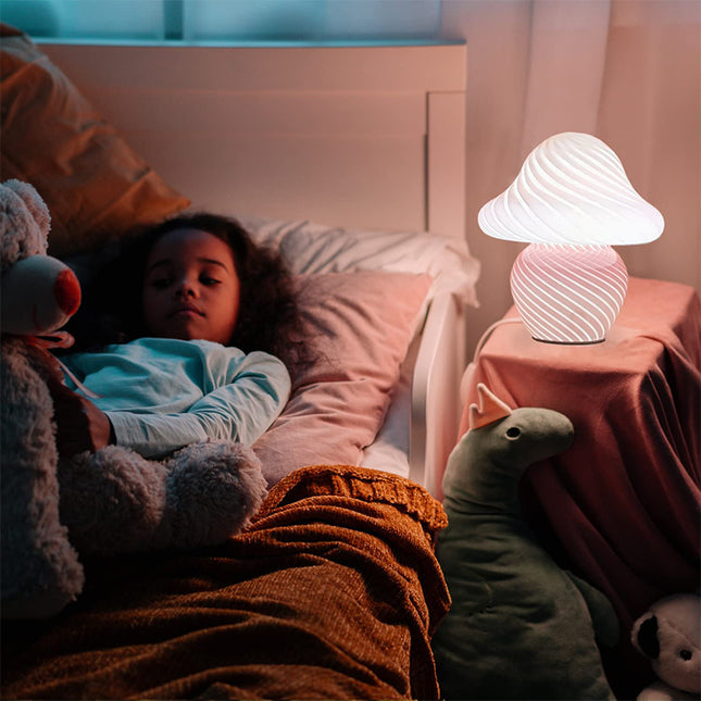 Szklana lampka nocna LED grzybek