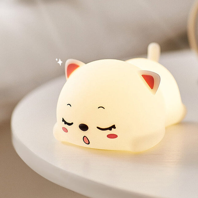Lampka nocna kotek kawaii zmieniająca kolory