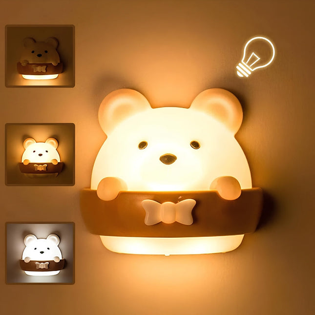 Ładowana lampka nocna miś z regulacją światła