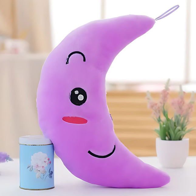 Świecąca pluszowa poduszka w kształcie księżyca