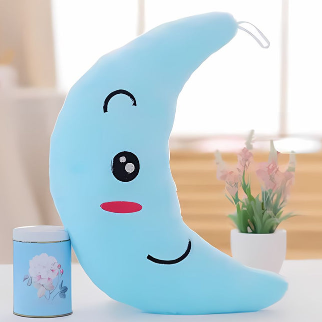 Świecąca pluszowa poduszka w kształcie księżyca