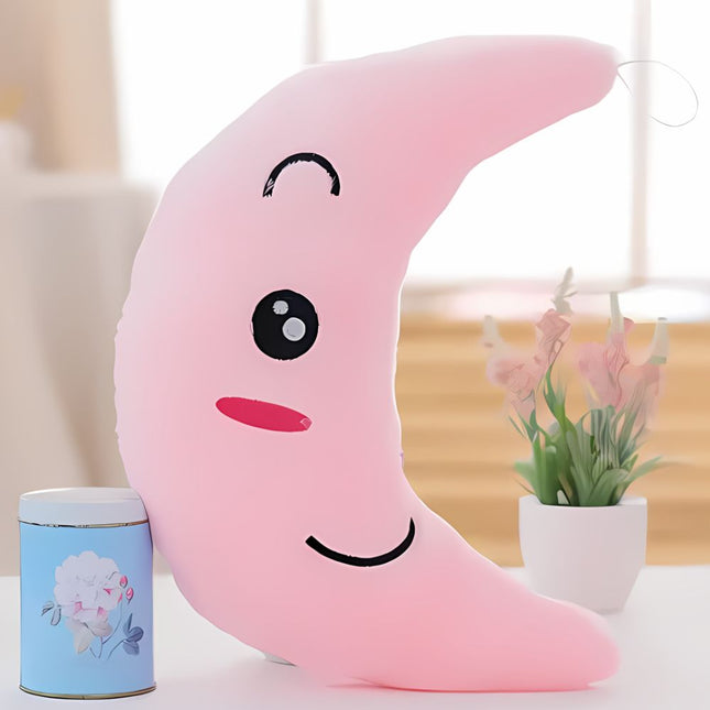 Świecąca pluszowa poduszka w kształcie księżyca