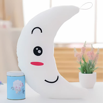 Świecąca pluszowa poduszka w kształcie księżyca