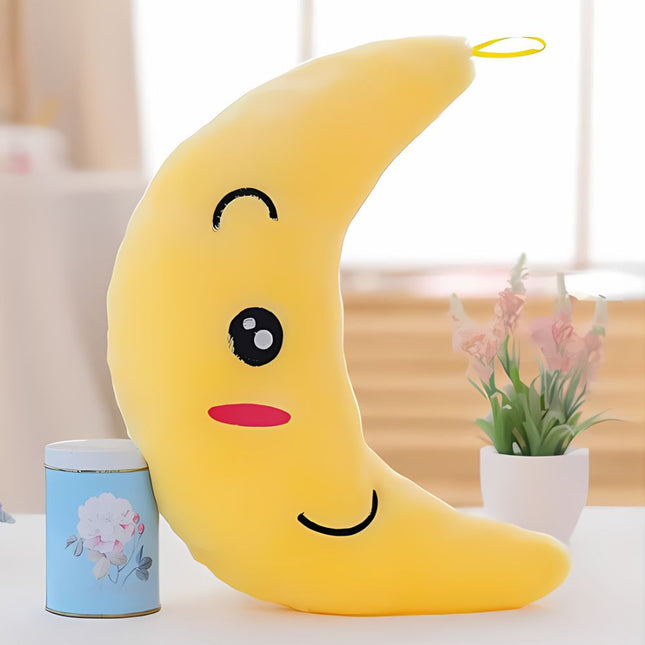 Świecąca pluszowa poduszka w kształcie księżyca