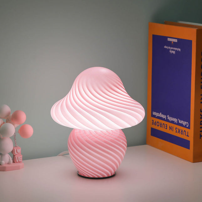Szklana lampka nocna LED grzybek