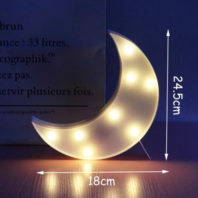 Dekoracyjna lampka ścienna księżyc LED