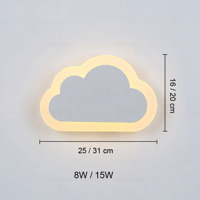 Akrylowa lampka ścienna LED chmurka