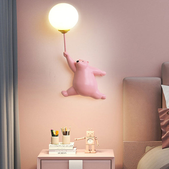 Lampka ścienna dla dzieci miś z balonem