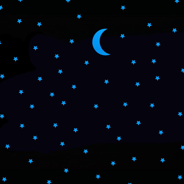Fluorescencyjne naklejki ścienne gwiazdki i księżyc