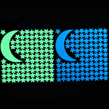 Fluorescencyjne naklejki ścienne gwiazdki i księżyc