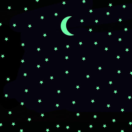 Fluorescencyjne naklejki ścienne gwiazdki i księżyc