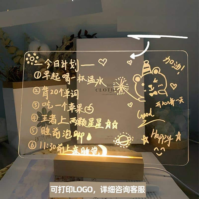 Kreatywna tablica memo LED do pisania