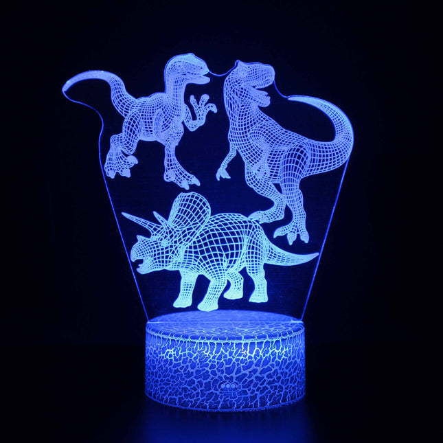 Lampka nocna 3D LED z dinozaurami