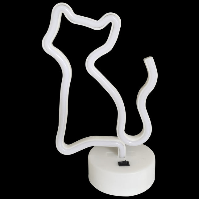 Żółta lampka nocna neon w kształcie kota