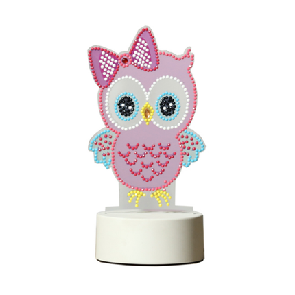 Zestaw DIY lampka LED sowa mozaika diamentowa