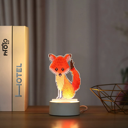 Zestaw kreatywny DIY lampka nocna LED lis