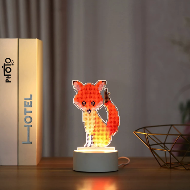 Zestaw kreatywny DIY lampka nocna LED lis