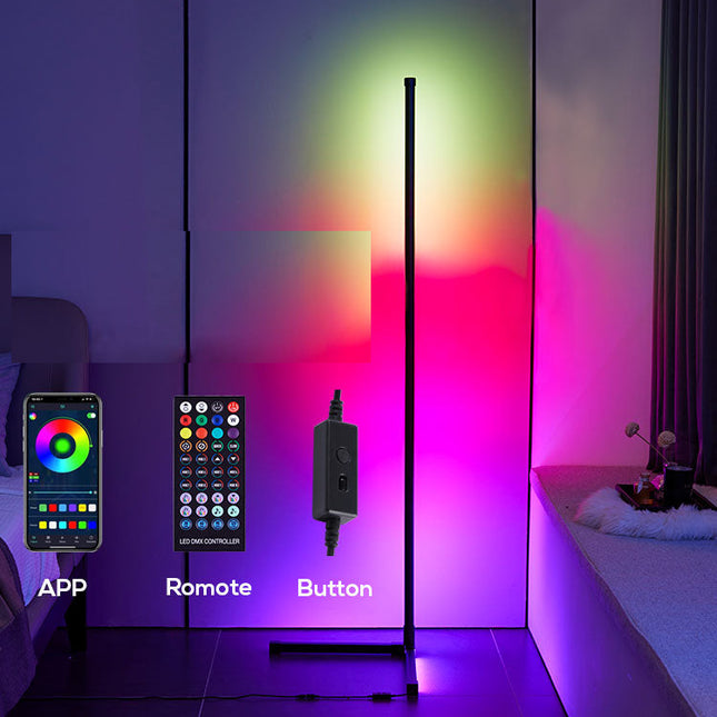 Narożna lampa podłogowa LED efekt tęczy