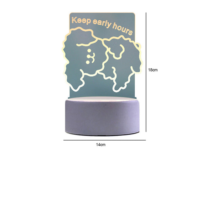 Urocza lampka nocna 3D siedzący miś