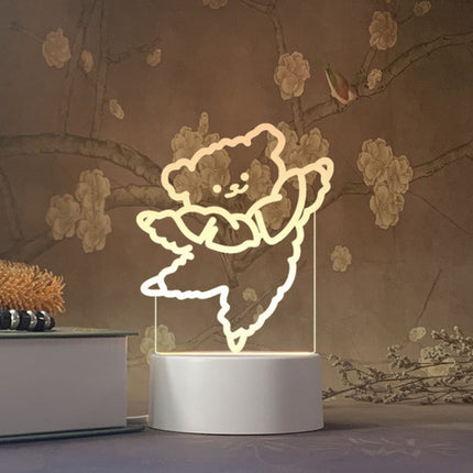 Urocza lampka nocna 3D tańczący miś
