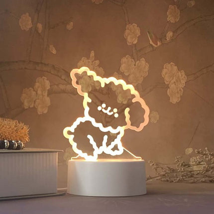 Urocza lampka nocna 3D siedzący miś