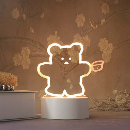 Lampka nocna 3D wesoły miś dla dzieci