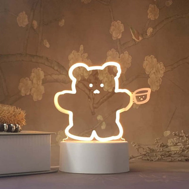 Lampka nocna 3D wesoły miś dla dzieci