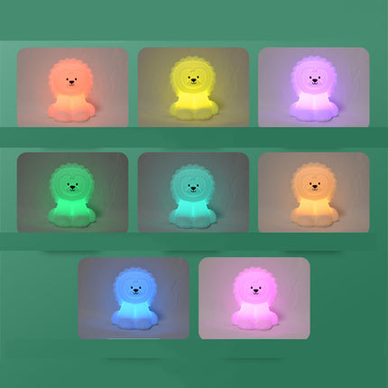 Dotykowa silikonowa lampka nocna lew LED