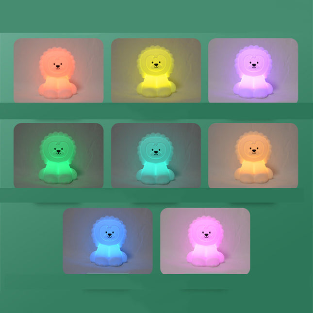 Dotykowa silikonowa lampka nocna lew LED