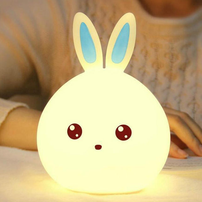 Silikonowa lampka nocna królik ładowana USB