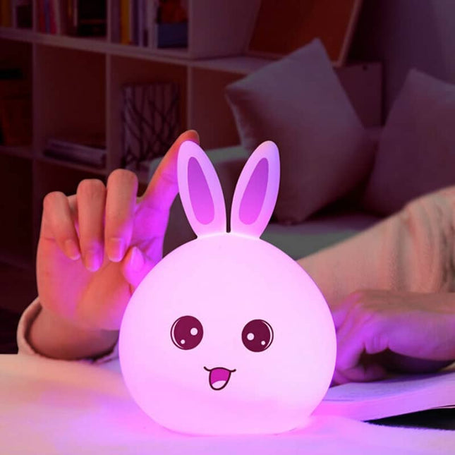 Silikonowa lampka nocna królik ładowana USB