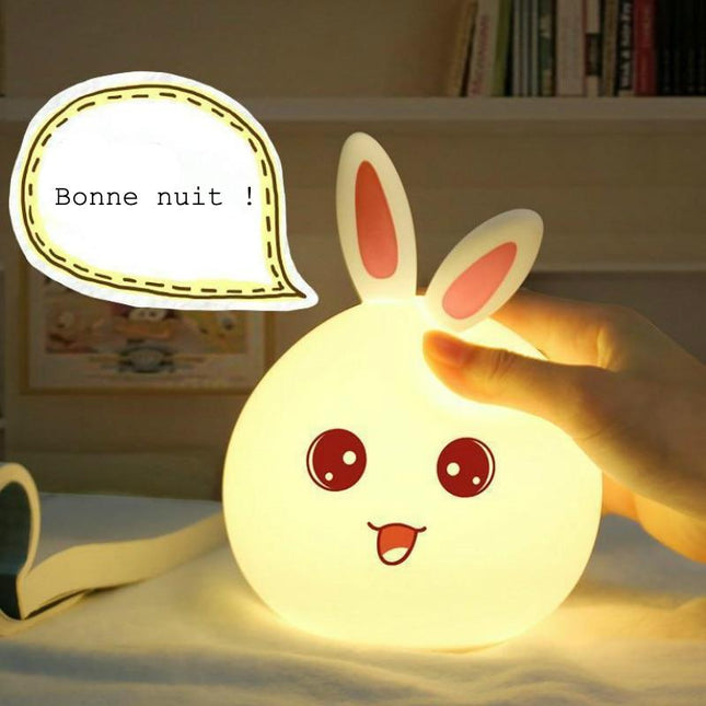 Silikonowa lampka nocna królik ładowana USB