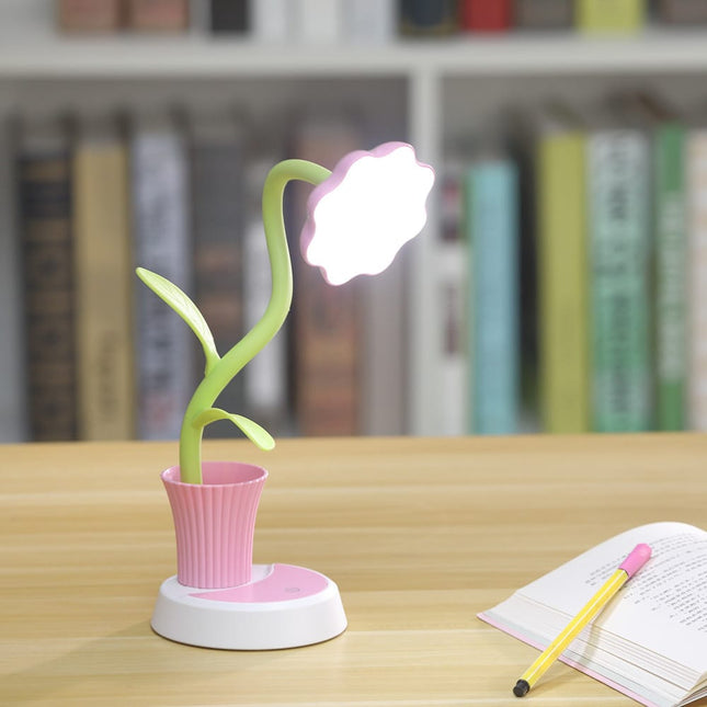 Lampka na biurko kwiatek z przybornikiem