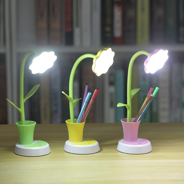 Lampka na biurko kwiatek z przybornikiem