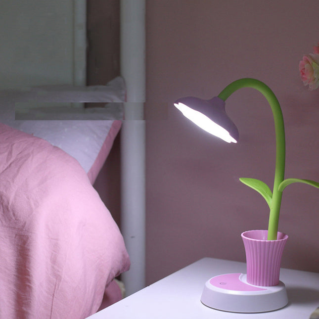 Lampka na biurko kwiatek z przybornikiem