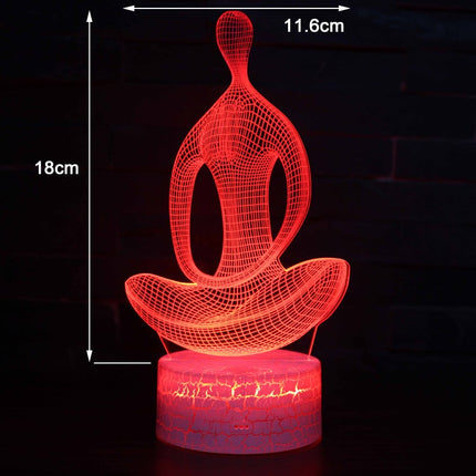 Kolorowa lampka nocna 3D LED medytacja