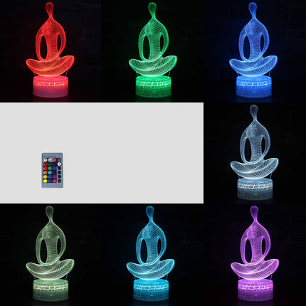Kolorowa lampka nocna 3D LED medytacja