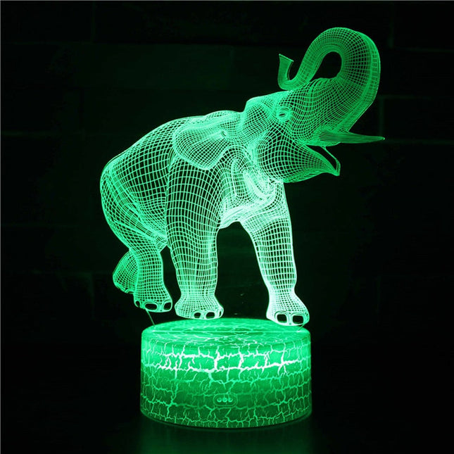 Lampka nocna 3D iluzja LED słoń