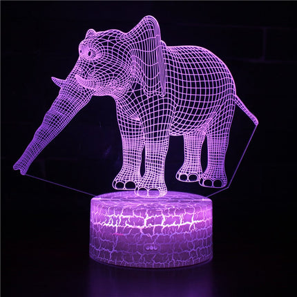 Lampka nocna 3D iluzja LED słoń