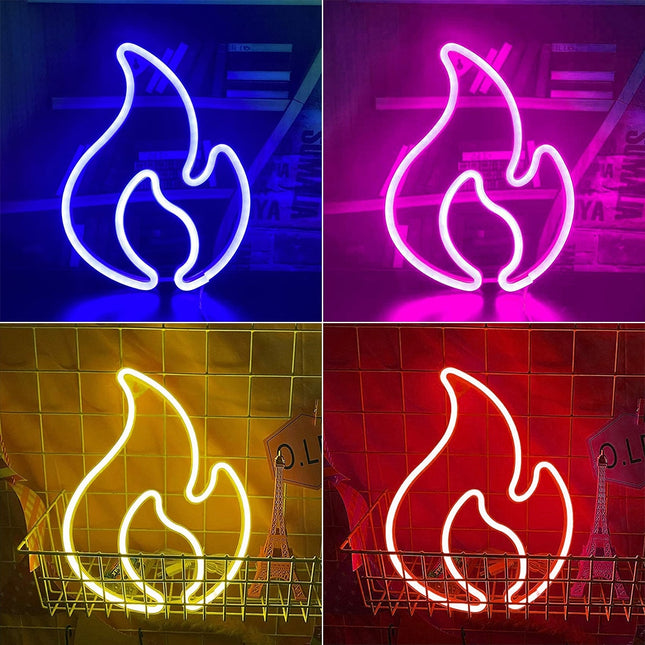 Neonowa lampa LED w kształcie płomienia