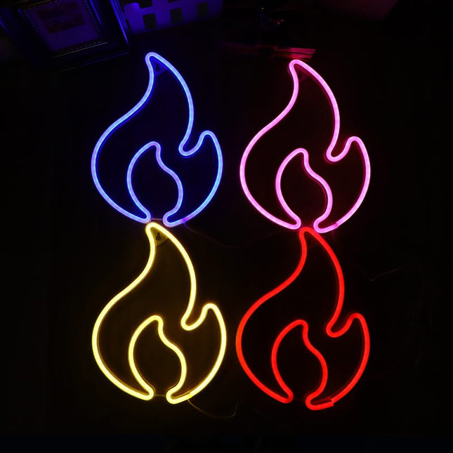 Neonowa lampa LED w kształcie płomienia