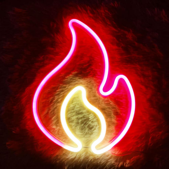 Neonowa lampa LED w kształcie płomienia