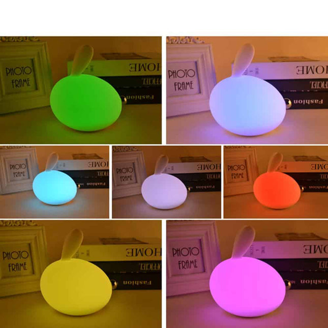 Kolorowa lampka LED królik z czujnikiem dotykowym