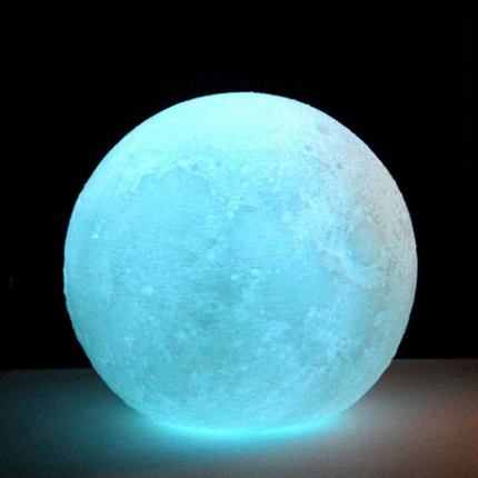 Wielokolorowa lampka nocna księżyc 3D