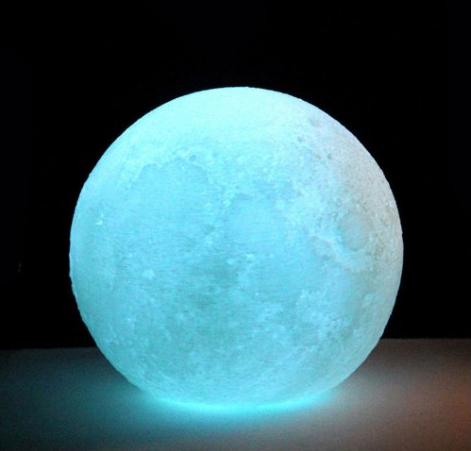 Wielokolorowa lampka nocna księżyc 3D